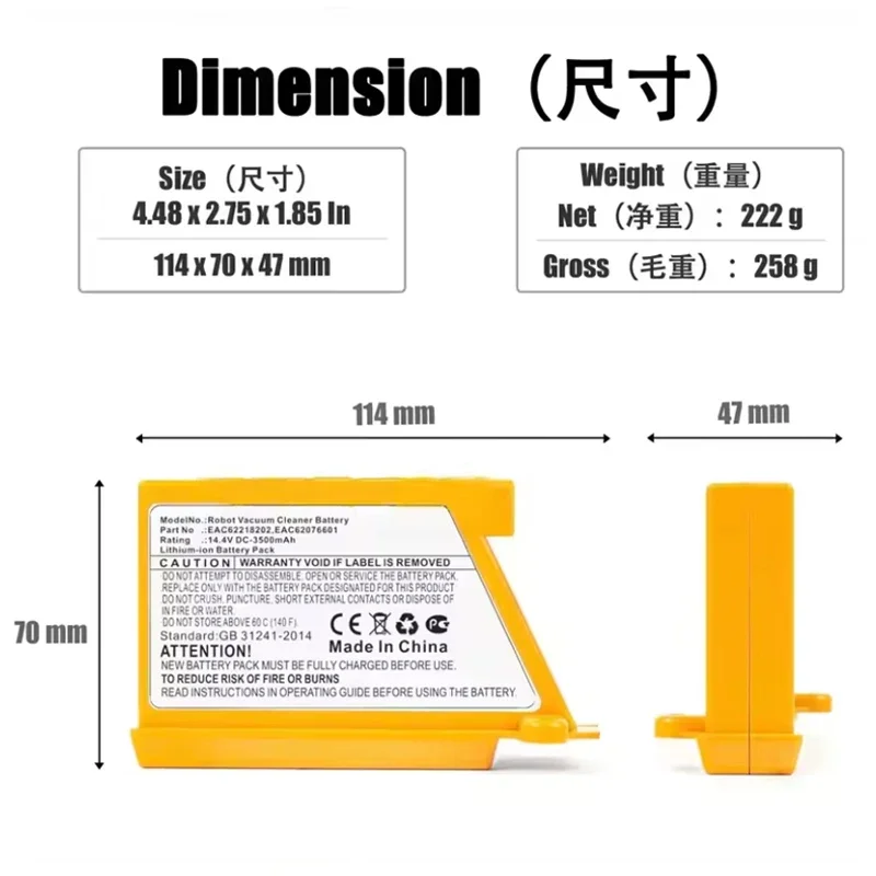 新しくアップグレードされたロボット掃除機バッテリー 5000 - 4S Lipo Battery 14.8V 6000Mah のレビューと価格